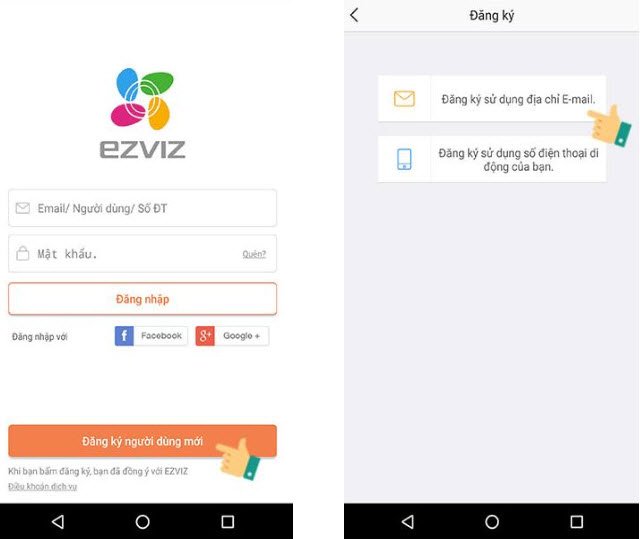 Đăng ký tài khoản Ezviz bằng Email